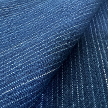 Load image into Gallery viewer, Traditional Japanese Indigo Cotton Stripe Fabric – Thick Suji-tate Pattern – 100cm Width – by the Yard