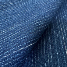 Load image into Gallery viewer, Traditional Japanese Indigo Cotton Stripe Fabric – Thick Suji-tate Pattern – 100cm Width – by the Yard