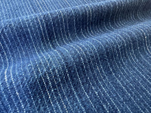 Load image into Gallery viewer, Traditional Japanese Indigo Cotton Stripe Fabric – Thick Suji-tate Pattern – 100cm Width – by the Yard