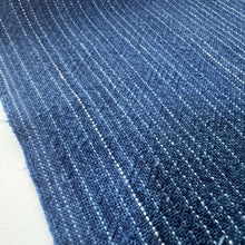 Load image into Gallery viewer, Traditional Japanese Indigo Cotton Stripe Fabric – Thick Suji-tate Pattern – 100cm Width – by the Yard