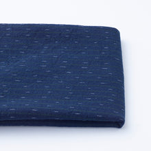 Load image into Gallery viewer, indigo kasuri fabric by the yard, Cotton fabric, Japanese fabric, Daimyo-striped with Kosame (drizzle)