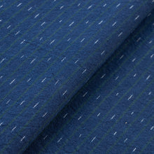 Load image into Gallery viewer, indigo kasuri fabric by the yard, Cotton fabric, Japanese fabric, Daimyo-striped with Kosame (drizzle)