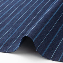 Load image into Gallery viewer, Indigo Fabric by the yard, Matsusaka cotton "Futo-daimyo" (feudal lord) stripes
