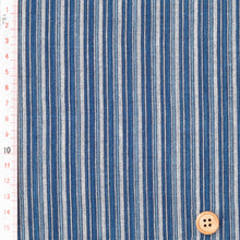 Load image into Gallery viewer, Japanese Indigo Stripe Fabric – Matsusaka Cotton "Seihaku-shima" | 100% Cotton | Natural Indigo Dye | Traditional Japanese Textile