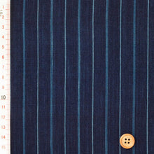 Load image into Gallery viewer, Japanese Indigo cotton fabric Matsusaka Futo Daimyo stripe by the yard fabric pattern | BANSYO