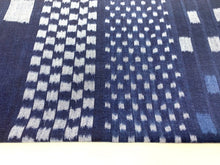 Load image into Gallery viewer, indigo multipatterned checkered kasuri fabric by the yard, Cotton fabric, Japanese fabric