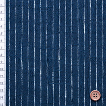 Load image into Gallery viewer, Japanese Indigo Striped Cotton Fabric – “Fushi Stripes” – Traditional Woven Fabric by the Yard – 100% Cotton – Made in Japan
