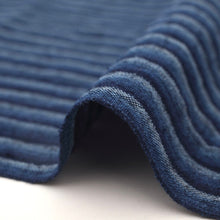 Load image into Gallery viewer, Katsuo Shima – Traditional Japanese Indigo Cotton Fabric with Bonito Stripes – 100cm Width – by the Yard