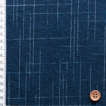 Load image into Gallery viewer, Japanese Indigo Kasuri Cotton Fabric – Komaka Midare Ikat Pattern – By the Yard
