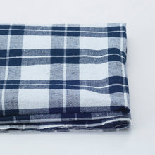 Load image into Gallery viewer, Double Benkei – Japanese Indigo & Ecru Checkered Cotton Fabric – 119cm Width – by the Yard