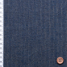 Load image into Gallery viewer, Traditional Japanese Daimyo Stripe Fabric – Indigo and Charcoal – 120cm Width by the Yard