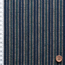 Load image into Gallery viewer, Cotton stripe fabric by the yard, Yarn dyed fabric, Koiki (fashionable)-shima, Indigo Fabric
