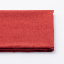 Load image into Gallery viewer, Japanese Vermillion Cotton Fabric by the yard – Hand-Dyed Fushi-ori Plain Weave – For Quilting & Garments