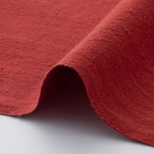 Load image into Gallery viewer, Japanese Vermillion Cotton Fabric by the yard – Hand-Dyed Fushi-ori Plain Weave – For Quilting & Garments