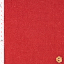 Load image into Gallery viewer, Japanese Vermillion Cotton Fabric by the yard – Hand-Dyed Fushi-ori Plain Weave – For Quilting & Garments