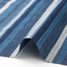 Load image into Gallery viewer, Midare-Yatara – Traditional Japanese Indigo & Ecru Random Stripe Cotton Fabric – 40cm Width – Matusaka cotton by the Yard
