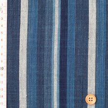 Load image into Gallery viewer, Midare-Yatara – Traditional Japanese Indigo & Ecru Random Stripe Cotton Fabric – 40cm Width – Matusaka cotton by the Yard