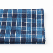 Load image into Gallery viewer, Japanese Indigo Checkered Fabric – Matsusaka Cotton "Masu-koushi" | 100% Cotton | Natural Aizome Dye | Traditional | Sold by the Meter