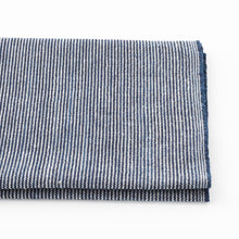 Load image into Gallery viewer, Japanese Indigo Stripe Fabric - Mansuji "Ten Thousand Streaks" Matsusaka Cotton |  Fabric by the Meter | Traditional Thin Stripe Textile