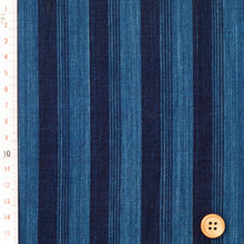 Load image into Gallery viewer, Taki-shima – Traditional Japanese Indigo Cascade Stripe Cotton Fabric – 40cm Width – Matsusaka cotton by the Yard