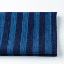 Load image into Gallery viewer, Stripe fabric by the yard, Japanese indigo fabric, Futo-sendai, Matsusaka Cotton