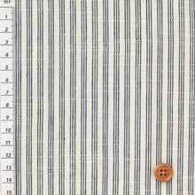 Load image into Gallery viewer, Japanese Cotton Fabric by the Yard – Matsusaka "Sanbon-shima" White Stripes | Natural Indigo Dyed | 100% Cotton