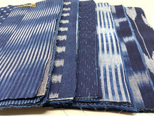 Load image into Gallery viewer, Japanese Indigo Fabric Scrap Set – 10-Piece Bingo Fushiori – Kasuri, Stripes & Solids