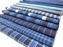 Load image into Gallery viewer, Indigo fabrics 10 pieces of Matsusaka cotton for patchwork