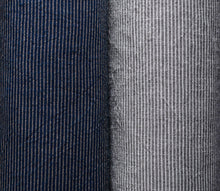 Load image into Gallery viewer, Traditional Japanese Daimyo Stripe Fabric – Indigo and Charcoal – 120cm Width by the Yard