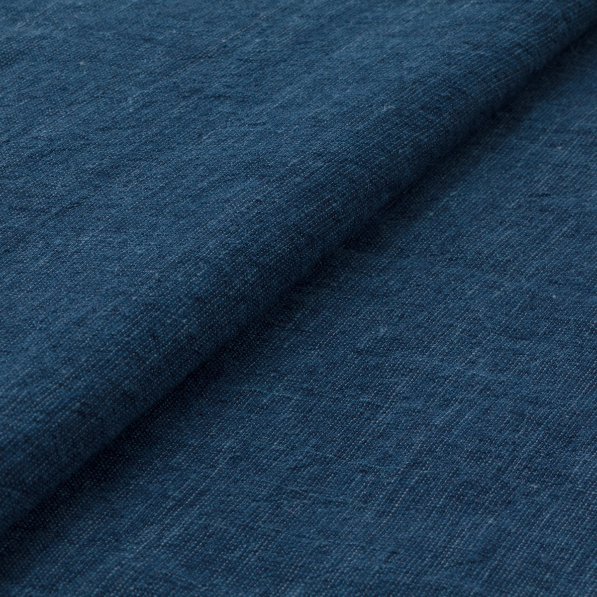 Cotton hemp Shimofuri, Indigo cotton linen fabric, Japan Aizome