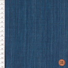 Load image into Gallery viewer, Matsusaka Cotton, Gobo (burdock) shima, Indigo Fabric Japanese Cotton Fabric By the yard