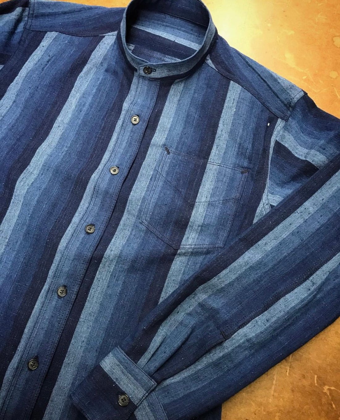 Japanese Premium Fabric – Stand collar shirt of Katsuo Shima  | BANSYO