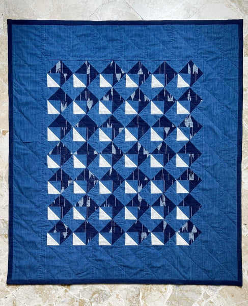 The most impressive indigo patchwork quilt
