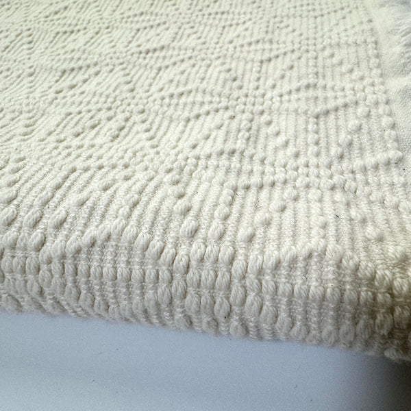Sashiko fabric with hemp lear pattern