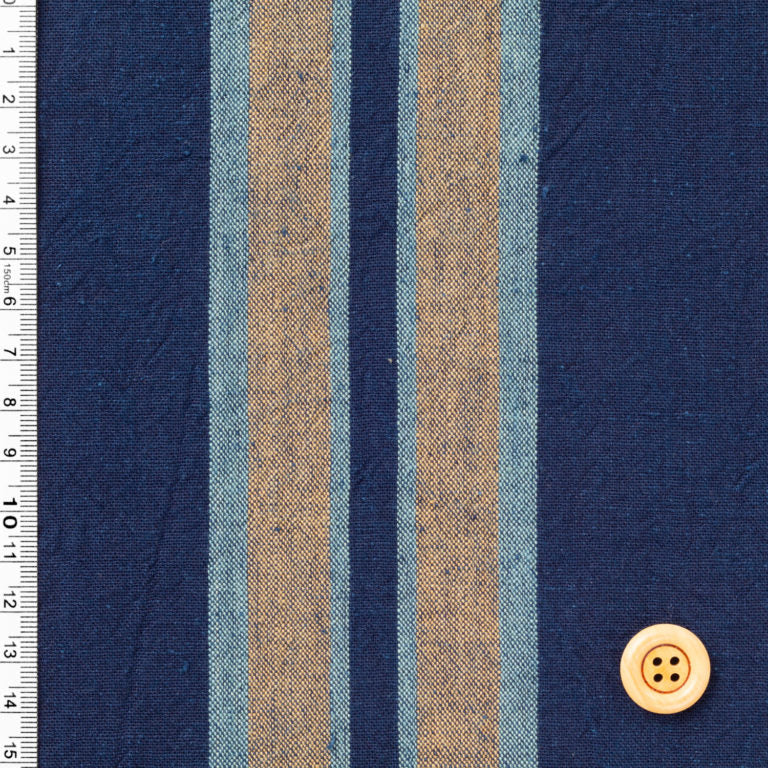 Japanese Green Tea Stripes Fabric with Tea Leaves | BANSYO