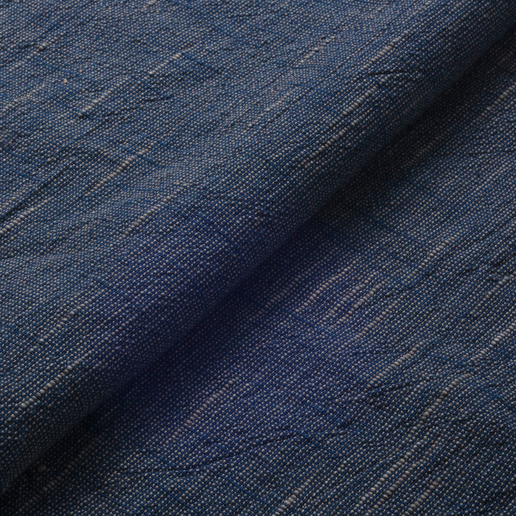 Japanese Indigo Cotton Fabric Thick Chambray Fushi-Marbled – Yard close up | BANSYO