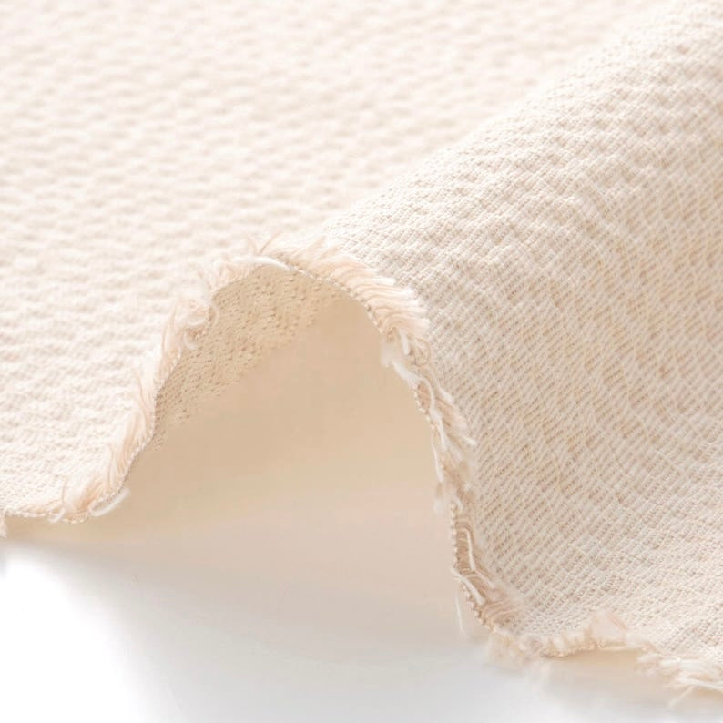 Japanese Indigo Cotton Seersucker light Fabric Awa Eggshell – Yard detail | BANSYO