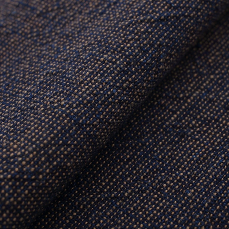 Japanese Indigo Cotton Fabric Dyed Dungaree Shimo-furi Marbling – Yard close up | BANSYO