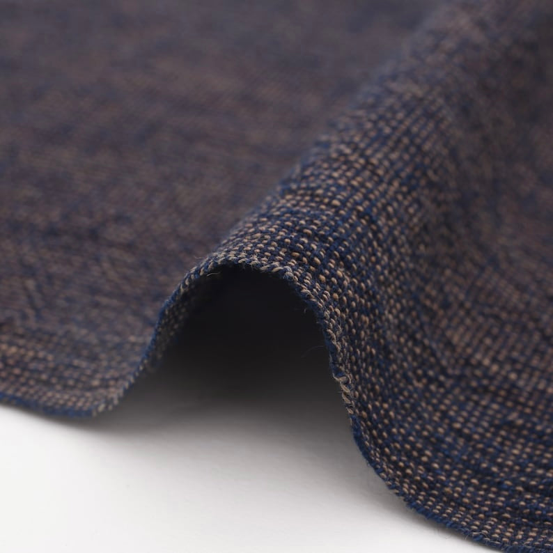 Japanese Indigo Cotton Fabric Dyed Dungaree Shimo-furi Marbling – Yard detail | BANSYO