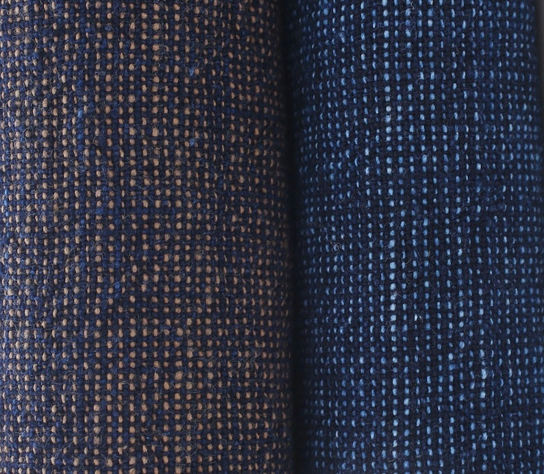 Authentic Japanese Indio and Persimmon-Dyed Dungaree Fabric – Shimo-furi Marbling Pattern – 100% Cotton by the Yard
