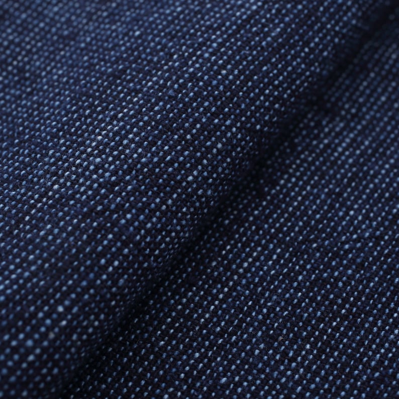 Japanese Indigo Cotton Fabric Dyed Dungaree Shimo-furi Marbling – Yard full view | BANSYO