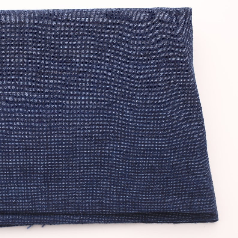 Japanese Indigo Cotton Fabric Dyed Dungaree Shimo-furi Marbling – Yard detail c | BANSYO