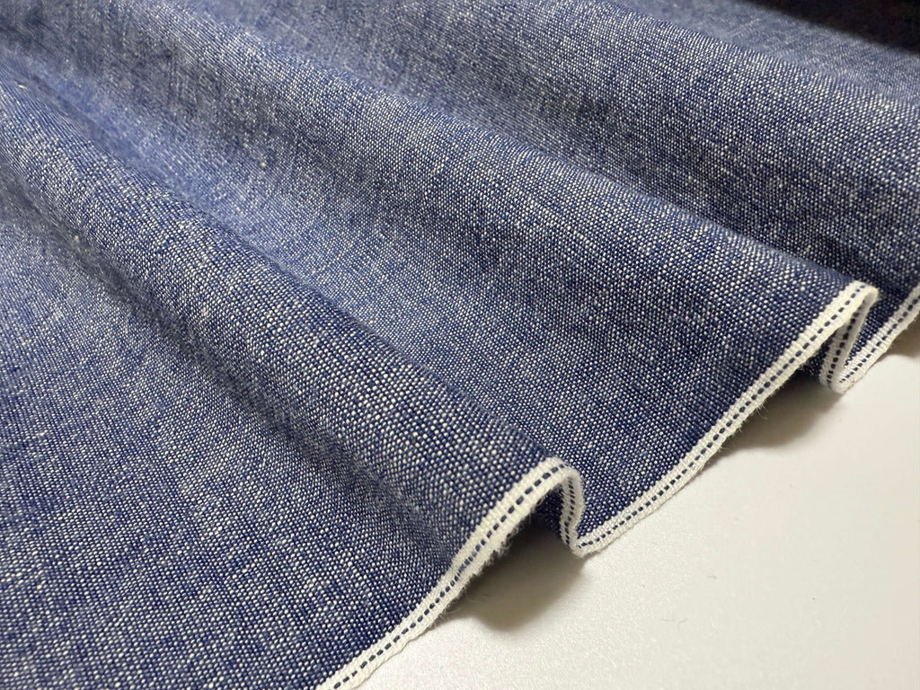 Japanese cotton selvage dungaree fabric in blue by the yard product image | BANSYO