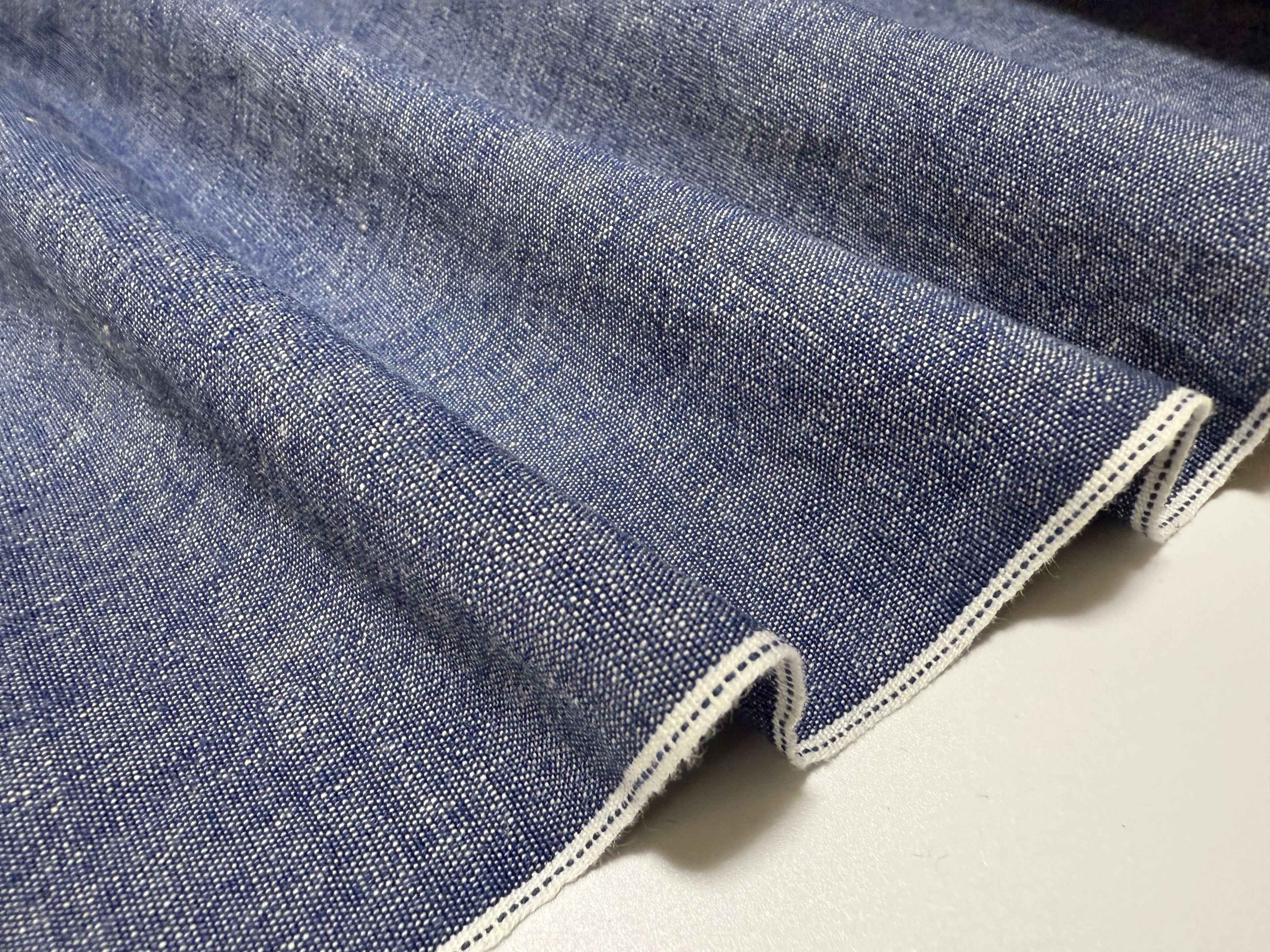 Japanese cotton selvage dungaree fabric in blue by the yard product image | BANSYO