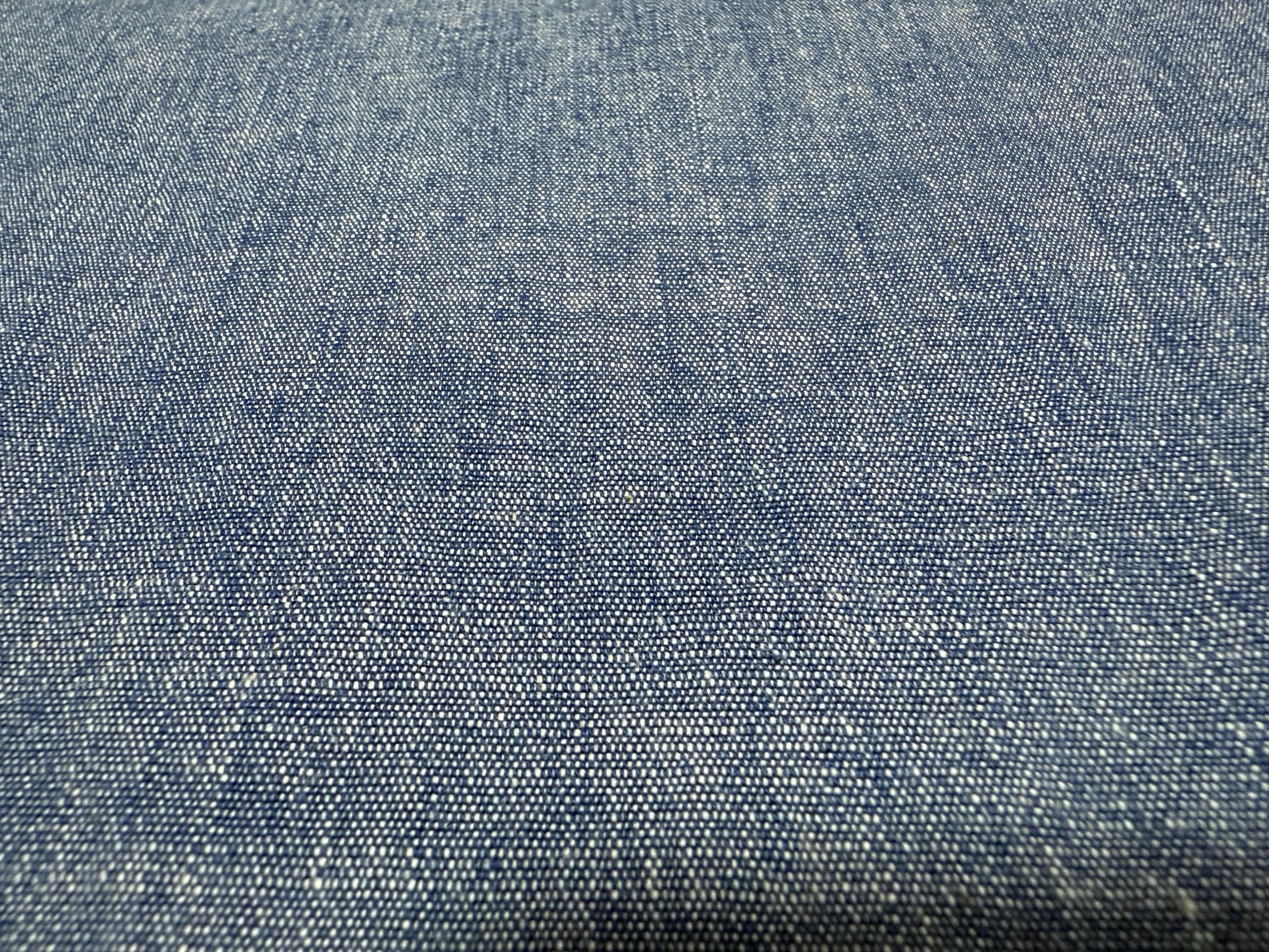 Japanese cotton selvage dungaree fabric in blue by the yard close up | BANSYO