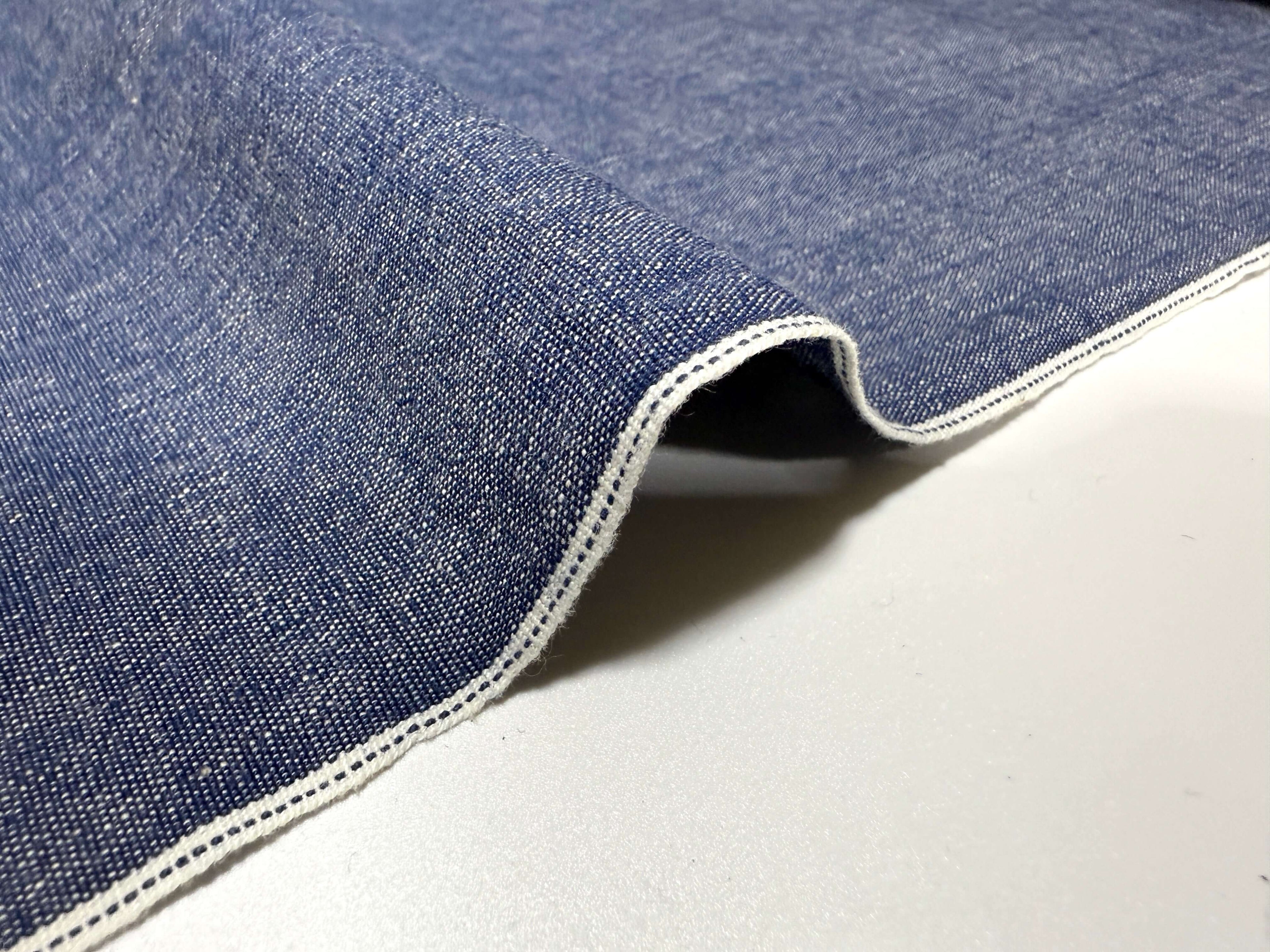 Japanese cotton selvage dungaree fabric in blue by the yard product image | BANSYO