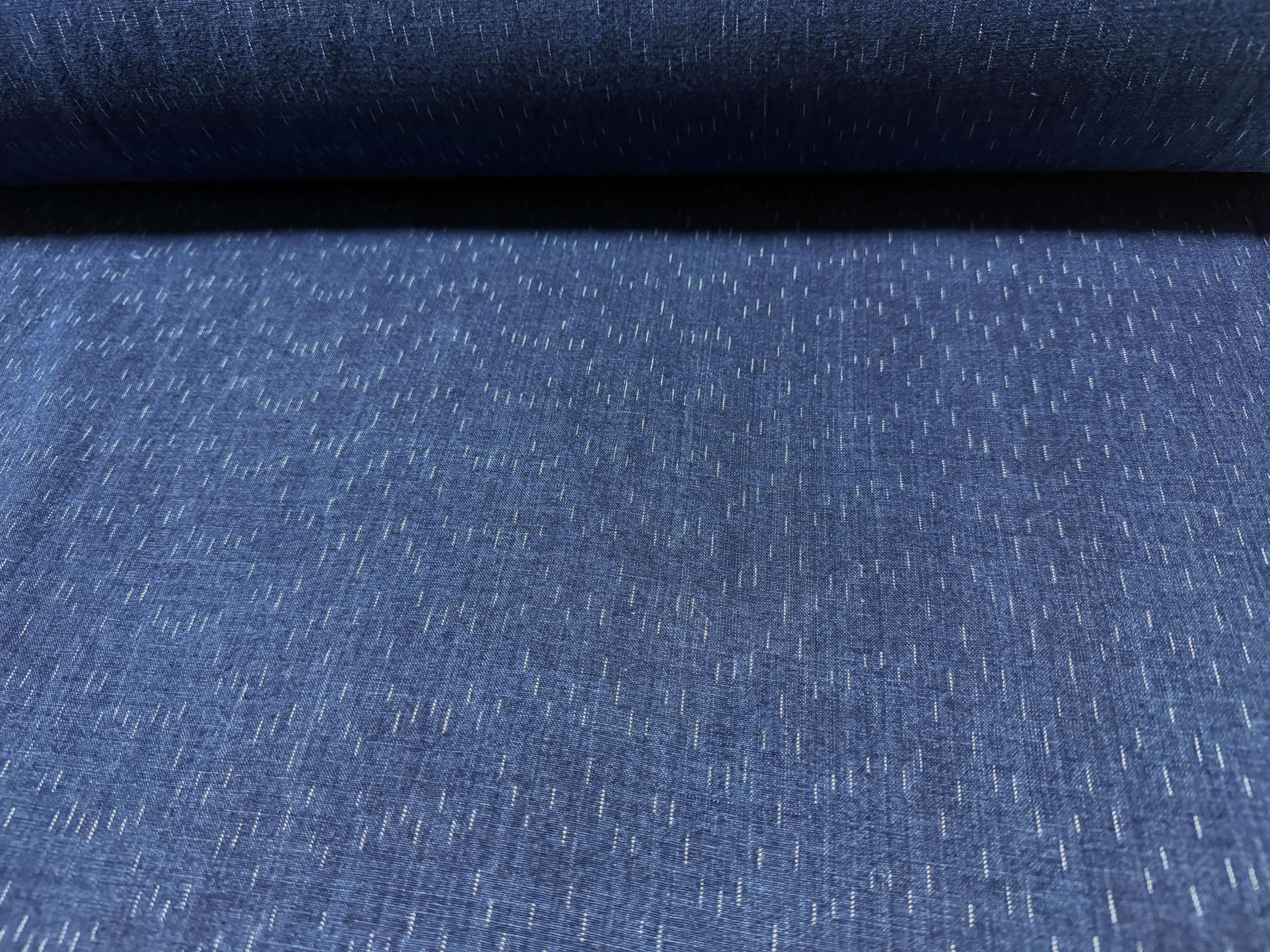 Japanese indigo fabric chiri kasuri cotton fabric by the yard close up | BANSYO