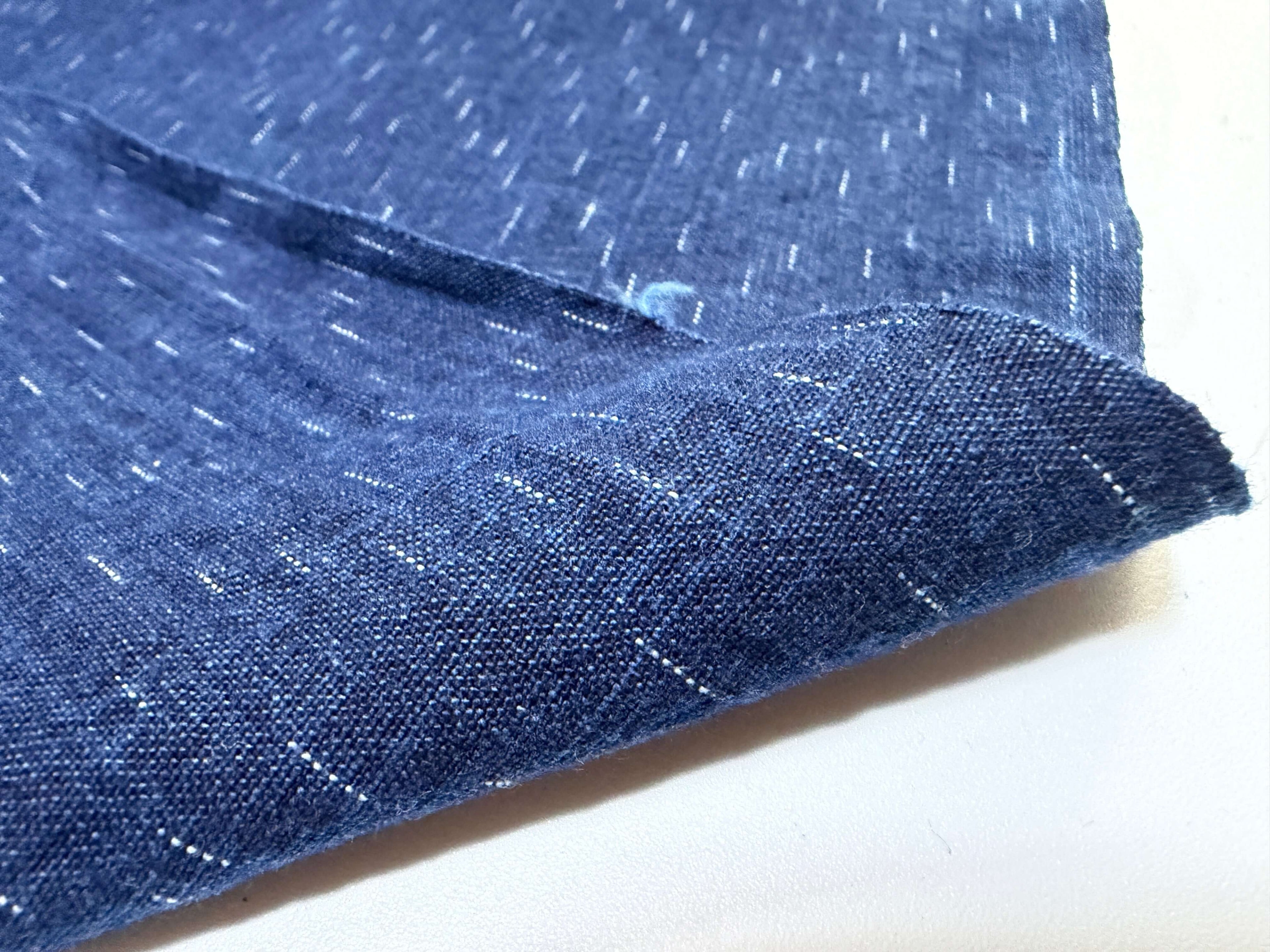 Japanese indigo fabric chiri kasuri cotton fabric by the yard texture | BANSYO