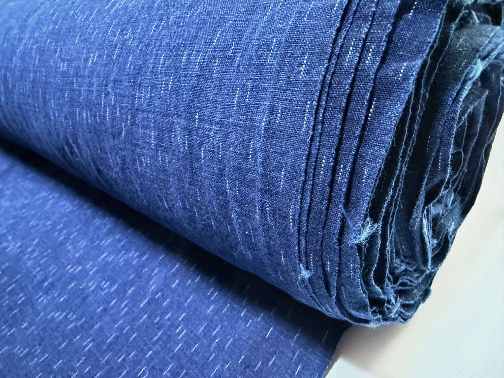 Japanese indigo fabric chiri kasuri cotton fabric by the yard detail | BANSYO