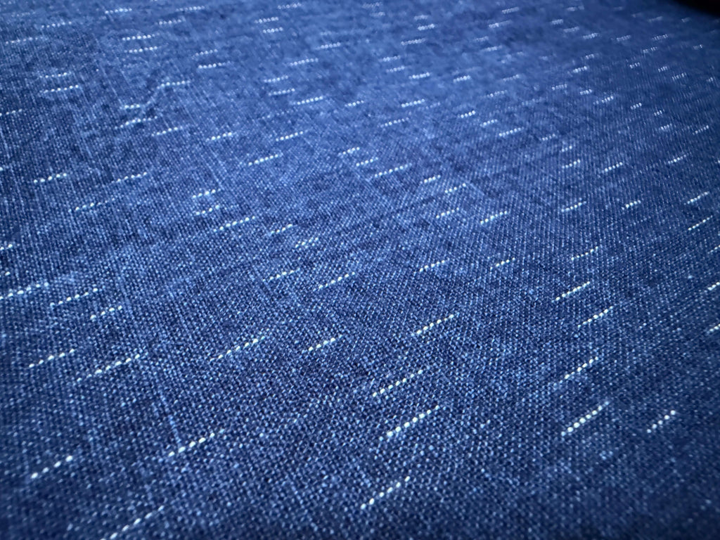 Japanese indigo fabric chiri kasuri cotton fabric by the yard close up | BANSYO